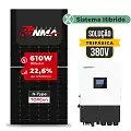 Gerador de Energia Solar Hibrido Luxpower sem Bateria Sem Estrutura SGF 21,96KWP RONMA 610W HIBRIDO 15KW TRIF 380V DC48V SEM BATERIA