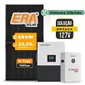 Gerador de Energia Solar Hibrido Luxpower Telhado Metálico Mini Trilho SGF 7,08KWP ERA 590W LXP-LB-BR 5KW AC 127 BIFASICO DC48V BAT. LITIO 5,12kWh