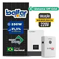 Gerador de Energia Solar Off Grid Interativo Luxpower Sem Estrutura SGF 8,8KWP FINAME 550W WPV 5KW AC 220 MONO DC48V BAT. LITIO 5,12kWh