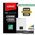 Gerador de Energia Solar Retrofit Luxpower Sem Estrutura SGF 1,29KWP LONGI 645W WPV 5KW AC 220 MONO DC48V BAT. LITIO 4,8kWh