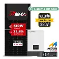 Gerador de Energia Solar Retrofit Luxpower Sem Estrutura SGF 3,66KWP RONMA 610W WPV 5KW AC TRIF. 380V DC48V BAT. LITIO 19,2kWh