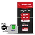 Gerador de Energia Solar Microinversor DEYE Telhado Metálico Mini Trilho SGF 2,44KWP SUNOVA N-TYPE MONO 610W SUN 2.25KW 4MPPT MONO 220V COM CABO 
