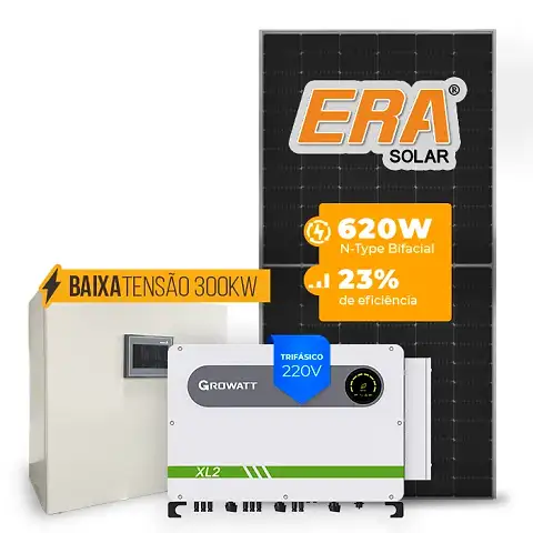 Gerador de Energia Solar Mercado Livre Growatt Baixa Tensão Sem Estrutura SGF 104,16KWP ERA N-TYPE MONO 620W MAX XL2 75KW 8MPPT TRIF 220V
