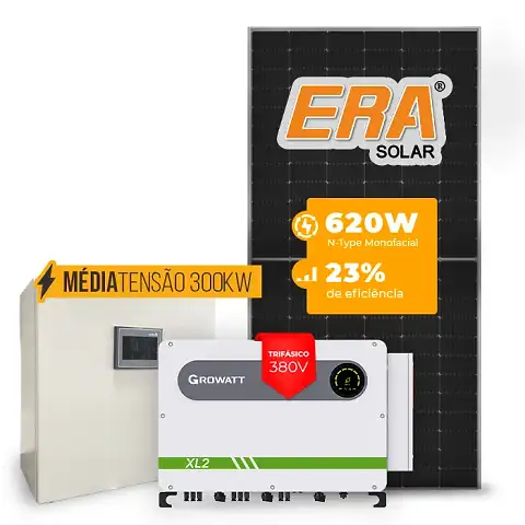 Gerador de Energia Solar Mercado Livre Growatt Média Tensão Sem Estrutura SGF 81,84KWP ERA N-TYPE MONO 620W MAX 75KW 7MPPT TRIF 380V