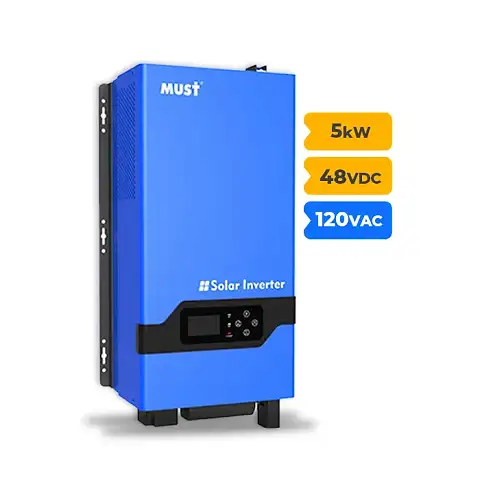 Foto 4 - Gerador de Energia Solar Off Grid Interativo Must Telhado Metálico Mini Trilho SGF 4,72KWP ERA 590W PV29 LHP 5KW AC120V DC48V BAT. LITIO 5.12KWH 100A