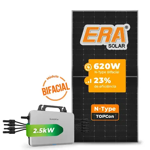 Gerador de Energia Solar Microinversor Sungrow Sem Estrutura SGF 9,92KWP ERA BIFACIAL 620W S2500S-L 2.5KW 4MPPT MONO 220V