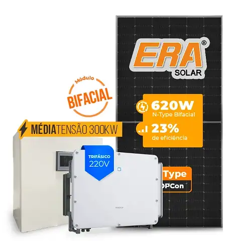 Gerador de Energia Solar Mercado Livre Sungrow Média Tensão Sem Estrutura SGF 84,32KWP ERA BIFACIAL 620W SG 75KW 7MPPT TRIF 220V