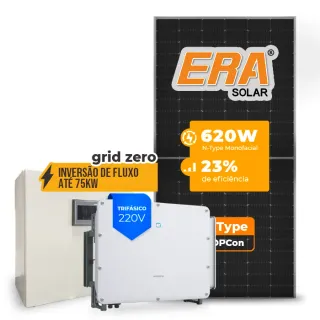 Gerador de Energia Solar Inversão de Fluxo Sungrow Sem Estrutura SGF 84,32KWP ERA N-TYPE MONO 620W SG 75KW 7MPPT TRIF 220V