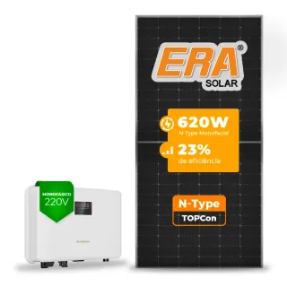 Gerador de Energia Solar On Grid Sungrow Sem Estrutura SGF 3,10KWP ERA N-TYPE MONO 620W SG RS-L 3KW 1MPPT MONO 220V