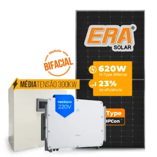 Gerador de Energia Solar Mercado Livre Sungrow Média Tensão Sem Estrutura SGF 84,32KWP ERA BIFACIAL 620W SG 75KW 7MPPT TRIF 220V
