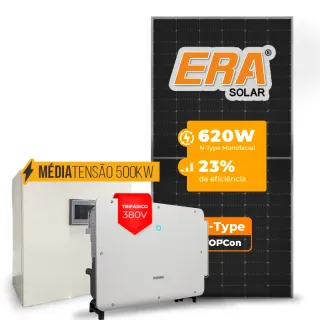 Gerador de Energia Solar Mercado Livre Sungrow Média Tensão Sem Estrutura SGF 595,20KWP ERA N-TYPE MONO 620W SG P2 75KW 8MPPT TRIF 380V