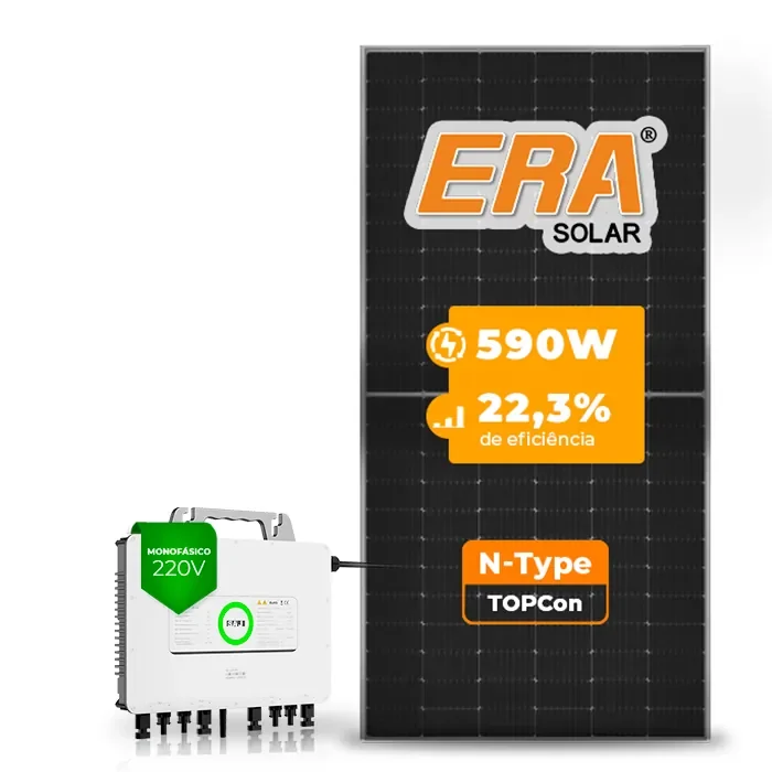 Gerador de Energia Solar Microinversor SAJ Telhado Metálico Mini Trilho SGF 4,72KWP ERA N-TYPE MONO 590W M2 2.25KW 4MPPT MONO 220V