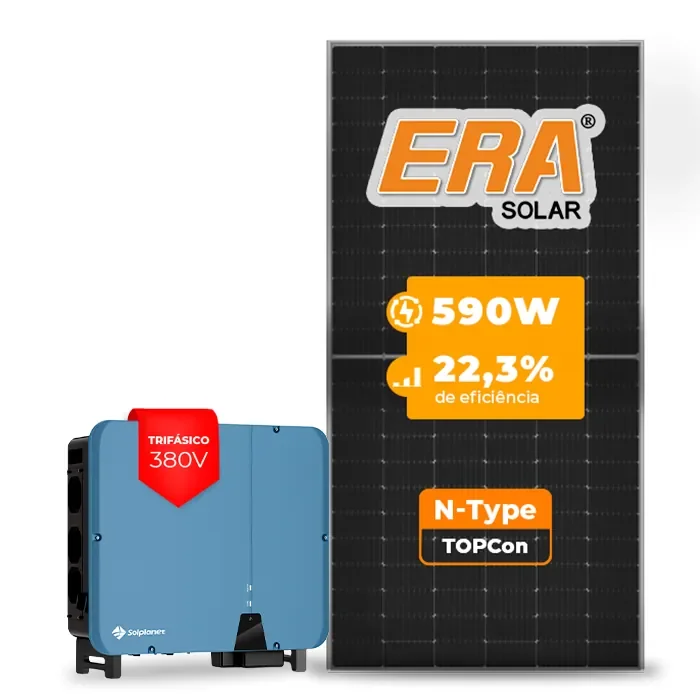 Gerador de Energia Solar On Grid Solplanet Telhado Metálico Mini Trilho SGF 44,84KWP ERA N-TYPE MONO 590W ASW 40KW 3MPPT TRIF 380V