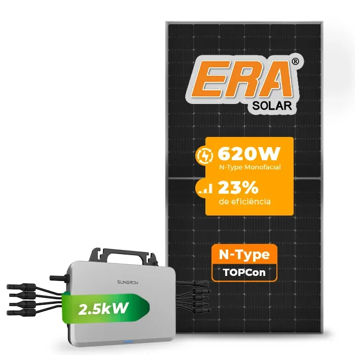 Gerador de Energia Solar Microinversor Sungrow Sem Estrutura SGF 7,44KWP ERA N-TYPE MONO 620W S2500S-L 2.5KW 4MPPT MONO 220V