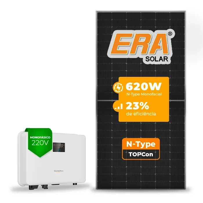 Gerador de Energia Solar On Grid Sungrow Sem Estrutura SGF 3,72KWP ERA N-TYPE MONO 620W SG RS-L 3KW 1MPPT MONO 220V