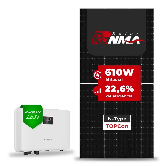 Gerador de Energia Solar On Grid Sungrow Sem Estrutura SGF 3,66KWP RONMA 610W BIFACIAL SG RS-L 3KW 1MPPT MONO 220V