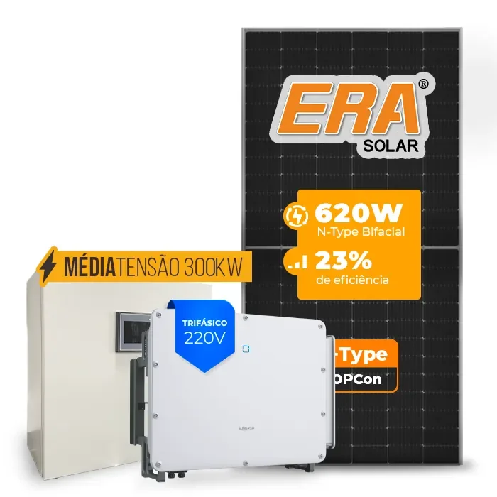 Gerador de Energia Solar Mercado Livre Sungrow Média Tensão Sem Estrutura SGF 84,32KWP ERA N-TYPE MONO 620W SG 75KW 7MPPT TRIF 220V