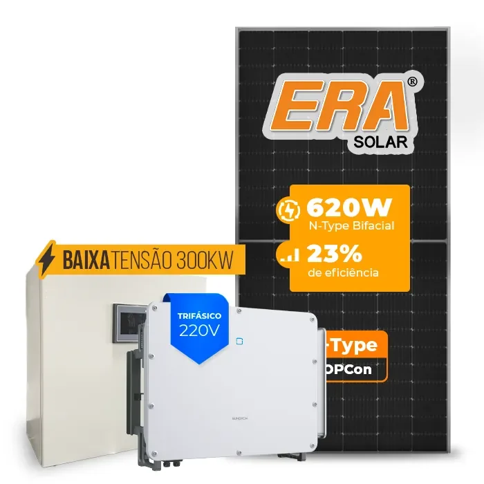 Gerador de Energia Solar Mercado Livre Sungrow Baixa Tensão Sem Estrutura SGF 84,32KWP ERA N-TYPE MONO 620W SG 75KW 7MPPT TRIF 220V