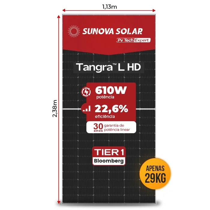 Sunova 610W com o tamanho